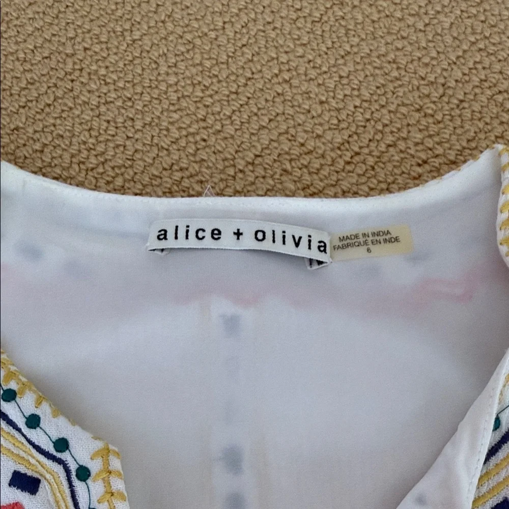 Alice + Olivia Colorful Embroidered Dress, size 6 Women’s - Picture 3 of 9